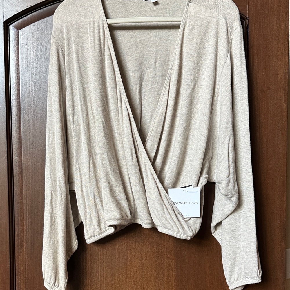 Beyond Yoga Cream Wrap Top